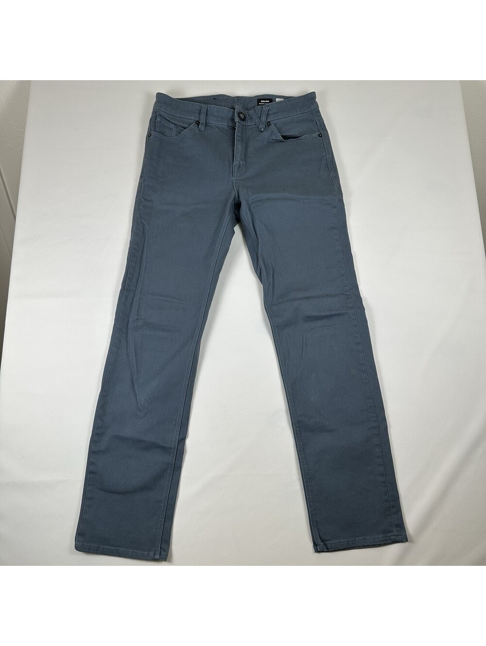 Volcom Solver Modern Straight Jeans Mens 30 Blue Grey Denim Stretch Casual